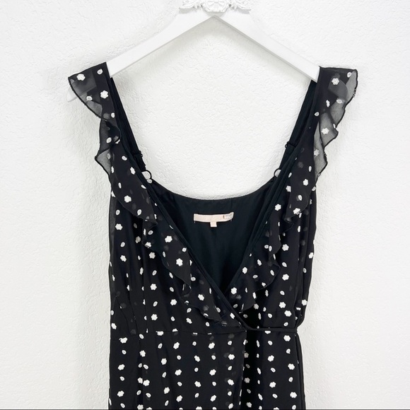 Hutch Georgia Black Embroidered Floral Dot Wrap Maxi Dress Size 0X - Picture 3 of 8